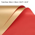 thumbnail image 2 of Unique Bargains Double Sided Color Flower Wrapping Paper Red+Gold 22.8'x22.8' Waterproof 10 Pack, 2 of 5