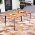 thumbnail image 2 of Gymax Rectangular Acacia Wood Dining Table w/ 1.9'' Umbrella Hole Patio Natural & Black, 2 of 10