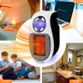 thumbnail image 2 of 500W Low Wattage Mini Space Heater with Remote Control (Batteries Not Included) - US Plug, 1-12H Timer, 2 Speeds, Digital Thermostat (60-90°F), Overheat Protection, Quiet Fast Heating for Bedroom, 2 of 6
