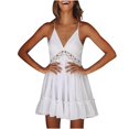 thumbnail image 2 of LOVZFMLL Dresses Women's Hollow Out Patchwork V Strap Dress, 2 of 5