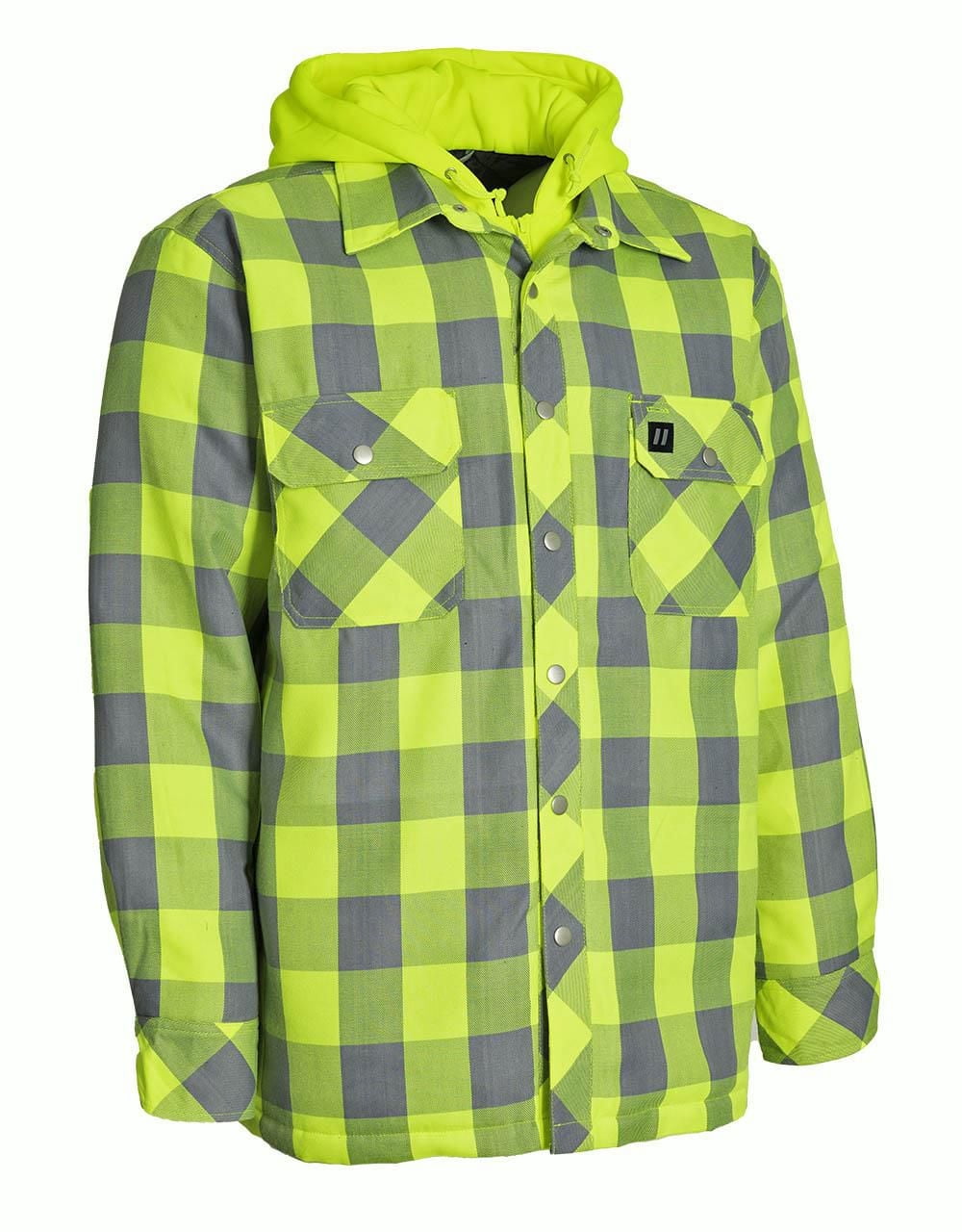 Veste-chemise en flanelle à capuche et carreaux Buffalo haute visibilité Forcefield