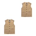 thumbnail image 3 of Youkk Classic And Versatile Dad Wear Waistcoat With Multiple Pockets Multi-pockets khaki M 2Set, 3 of 6