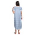 thumbnail image 3 of Moomaya Printed Short Sleeve Maxi Nightdress Button Down Cotton Sleepwear Gown, 3 of 5