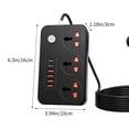 thumbnail image 3 of Power Strip With 3 Outlets 4 Usb Ports And 2 Type C Ports 2500W Surge Protector 6.6 Feet Cord Overload Protection For Home Office 13.47Oz, 3 of 6