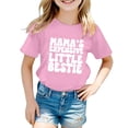 thumbnail image 1 of Girls Softball under Shirts Ruffle Girl Clothes Children's Casual Letter Pattern Print Multicolor Round Neck Short Sleeves, 1 of 4