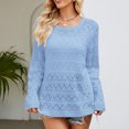 thumbnail image 4 of Timegard Chandails pour Femmes Ajourés Col Rond Automne Hiver Manches Longues Tricotés Hauts Mode, 4 of 5