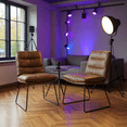 thumbnail image 3 of Homy Casa 2 Pack Dining Chairs with Tufted Faux Leather Seat and Rust Proof Metal Legs for Dining Room, 3 of 7