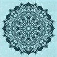 thumbnail image 1 of Ahgly Company Tapis de Zone Carré Électrique Bleu Lavable en Machine, 7 Pieds Carré, 1 of 7