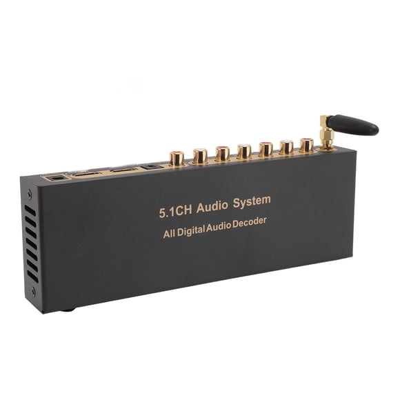 5.1 Surround Sound System, 5.1 Channel Sound Decoder 192Khz/24Bit HD Multimedia Interface 4K ARC Optical Fiber Coaxial Analog Sound Decoder System 100-240V
