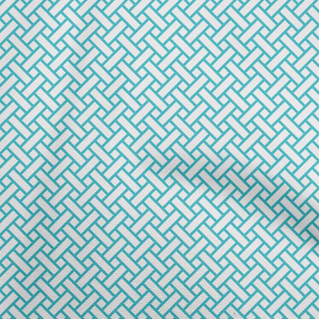 oneOone Velvet Turquoise Blue Fabric Geometric Craft Projects Decor Fabric Printed by The Yard 58 Inch Wide