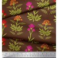 thumbnail image 2 of Soimoi Poly Georgette Fabric Leaves & Floral Artistic Print Fabric by The Yard 52 Inch Wide, 2 of 5