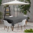 thumbnail image 2 of Vargottam Indoor/OutdoorTablecloth58" x 58" Inch Square Tablecloth with Umbrella Hole & Zipper, Waterproof Patio Table Cloths, Spring/Summer Table Covers for Backyard /BBQs -Dark Gray, 2 of 6