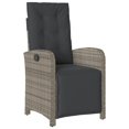 thumbnail image 2 of vidaXL 2-Pieces Reclining Outdoor Garden Chairs with Footrest - Grey Poly Rattan, 2 of 5