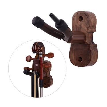 Support mural pour crochet de violon avec violon et base en bois