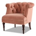 thumbnail image 1 of Katherine Fauteuil d'Appoint Capitonné en Velours Pêche Orange, 1 of 15