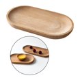thumbnail image 2 of Oval Wooden Tea Tray Serving dessert dinner plate tableware Table Plate Snacks Food Tea Storage 10x18cm, 2 of 8