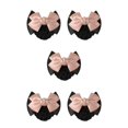 thumbnail image 1 of Decodeary Professional Hair Plate Mesh Pocket Practical Snood Net Elegant And Professional Two Bows- light pink 5Set, 1 of 6