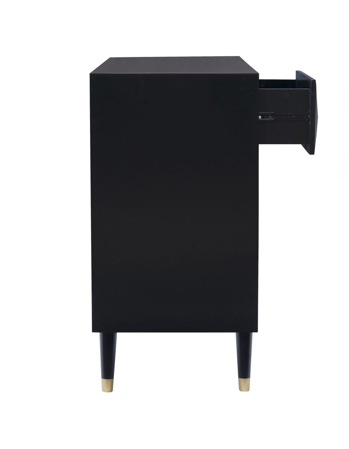 Geometric Six Drawer Dresser, Black