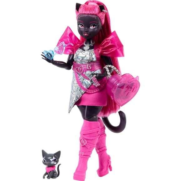 Monster High-Catty Noir-Poupée avec chat Amulette et accessoires
