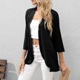 thumbnail image 3 of Cardigan à Manches 3/4 pour Femmes Cardigan à Manches 3/4 pour Femmes Mode Décontractée Confortable Cardigan Uni Haut Blouse, 3 of 9