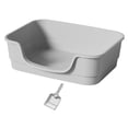 thumbnail image 1 of lionlar Large Cat Litter Box Enclosure Design Four Seasons High Sided Cat Litter Pan grey, 1 of 9