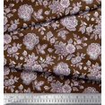 thumbnail image 2 of Soimoi Poly Georgette Fabric Leaves & Floral Artistic Print Sewing Fabric Yard 52 Inch Wide, 2 of 4