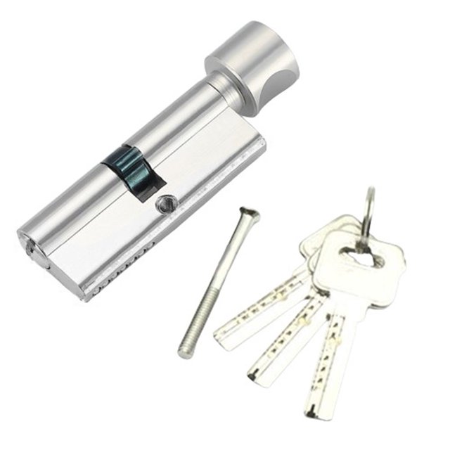 70mm Aluminum Lock Knob Cylinder Anti-theft Door Lock Core with 3 Keys 1 Screw