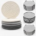 thumbnail image 4 of tredstone 6 Pcs Napperons Résistants aux Taches Antidérapants Coussin de Tasse Fait Main Rond Isolation Tresse Cuisine Articles Ménagers Kaki, 4 of 6