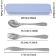 thumbnail image 2 of 3PCS 304 Stainless Steel Flatware Set Portable Reusable Cutlery Set with a Blue Plastic Box- Knife, Fork, Spoon, 2 of 7