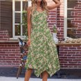 thumbnail image 4 of Ovzne Robes pour Femmes 2025 Robe de Plage pour Femme Imprimé Sans Manches avec Poche Ourlet Irrégulier Robe à Col Rond Robe d'Été Imprimée Liquidation, 4 of 5