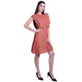 thumbnail image 3 of Moomaya Womens Ruffle Sleeve A,Line Schiffli Dress Solid Designer Party Dress, 3 of 6