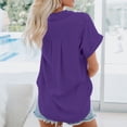 thumbnail image 4 of Timegard Womens Tops Button down Short Sleeve Lapel V-Neck Top Summer Casual Shirts with Pockets Blouse, 4 of 5