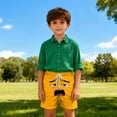 thumbnail image 3 of Wo-Fusoul Swim Trunks for Boys and Girls, 5-14 Years, Solid Color with Cute Expression Print, Breathable Summer Shorts with Pockets for Beach, Home, or Pool, 3 of 6