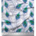 thumbnail image 1 of Soimoi Cotton Poplin Fabric Peacock Feather Print Fabric by Yard 42 Inch Wide, 1 of 3