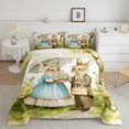 thumbnail image 2 of Erosebridal Easter Rabbit Comforter Sets Queen Size,Floral Eggs Bedding Queen Comforter Set,Kids Room Decorative,Reversible,Ultra Soft,3 Pieces, 2 of 7