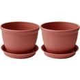 thumbnail image 1 of 2 Pcs Pot de Fleurs Rond en Plastique Épaissi avec Support Inférieur 14cm*10cm*10cm, 1 of 8