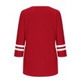 thumbnail image 4 of SwiftWear T-Shirts pour Femmes Manches 3/4 Tendance Été Haute Saturation Chemises Rayées Couleur Unie Tunique Décontractée Habillée, 4 of 5