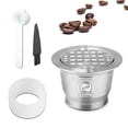 thumbnail image 2 of Yeacher Compatible avec Capsule de Café en Acier Inoxydable Réutilisable Rechargeable Capsule de Café Tasse Filtre avec Brosse Cuillère Anneau à Pression de Poudre, 2 of 8