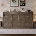 thumbnail image 3 of Euroco Wood Twin Size Murphy Bed with Storage Cabinets and LED Light, Brwon, 3 of 17