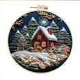 thumbnail image 1 of Yhmxh Christmas Embroidery Kit With Embroidery Hoop 2025 Easy Embroidery Kit For Beginners And Adults Winter Snowy Village Full Embroidery Hoop Kit With Needles Christmas Party Decor, 1 of 1