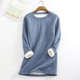 thumbnail image 1 of Chandail en Molleton Doublé Sherpa en Polaire pour Femmes, Chandail Chaud d'Hiver, Col Rond, Automne, Tunique de Détente, Rouge Melon D\'eau 2TG, 1 of 7