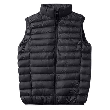 Fengqque Men's Packable Down Vest Outdoor Puffer Vest Winter Black 8(L)