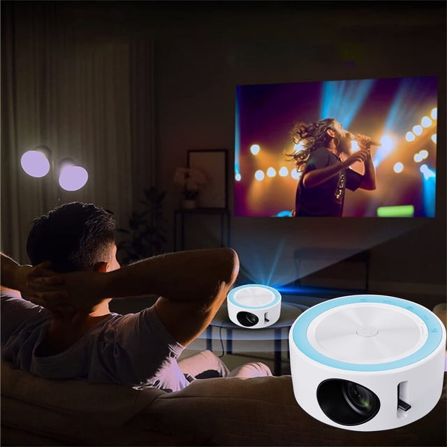 Mefallenssiah Mini Projecteur, Projecteur Portable 1080P, Projecteur de Films Extérieur Projecteur de Films Maison Projecteur Vidéo Led, Projecteur de Films avec Interface Usb et Télécommande