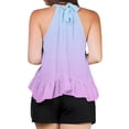 thumbnail image 4 of Weiqiqre Womens Tops Adjustable Tie Neckline Ruffle Hem Sleeveless Flowy Halter Tops, 4 of 6