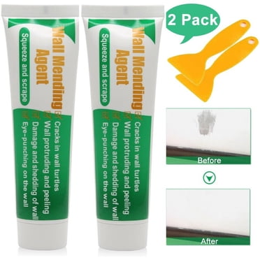HomChum 2 Pack Powerful Wall Mending Agent Wall Holes Crack Filler Kit White with Free Scrapers for Father's Day Gift
