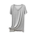 thumbnail image 1 of Birdeem T-Shirt de Base Mince Décontracté pour Femme, Coupe Ajustée, Longueur Moyenne, Manches Courtes, Col Rond, 1 of 9