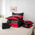 thumbnail image 4 of Ensemble de couette YST Gamer 7 pièces, thème sportif, jumeau, noir rouge, 4 of 4