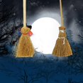 thumbnail image 4 of 10Pcs Halloween Pendants Realistic Looking Eco-friendly Small Reusable Wide Application Decorative Pine Mini Broom Halloween Part, 4 of 10