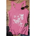 thumbnail image 5 of GDREDA Débardeurs Style T-Shirt Femmes Décontracté Mode Imprimé Floral Col Rond Sans Manches Gilet Haut Débardeurs et Camisoles pour Femmes Rose,TG, 5 of 5