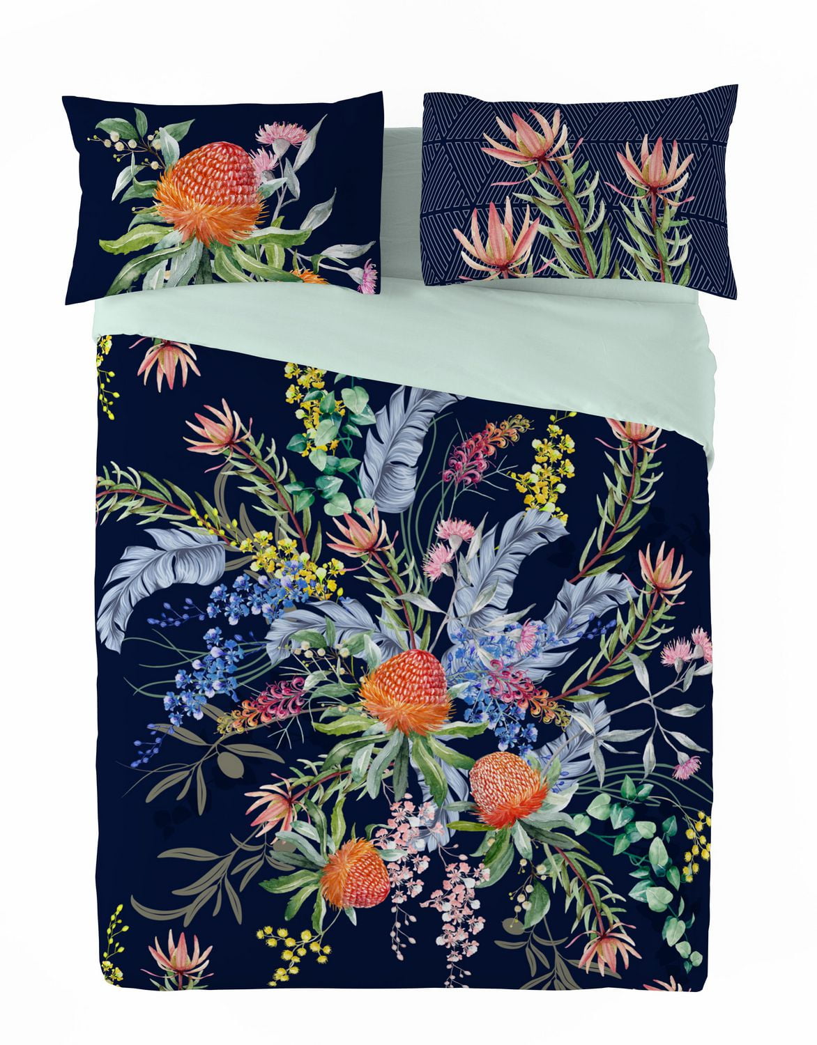 Gouchee Home Proteas King Duvet Cover Set – 3-Piece Floral Bedding, Reversible Cotton Botanical Print